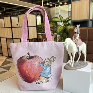出口日本订单苹果兔手拎包手提袋便当包购物包上班拎包幼儿园拎包