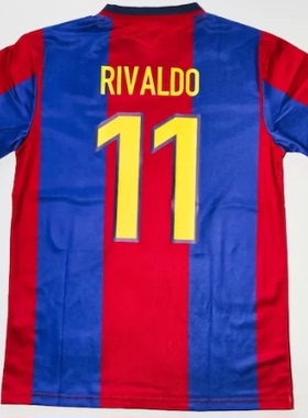 98 99 Barcelona Vintage GUARDIOLA RIVALDO FIGO Soccer Jersey