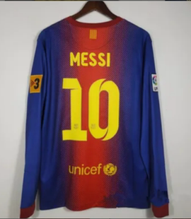 12 13 Barcelona Long XAVI FABREGAS MESSI Classic Jerseys