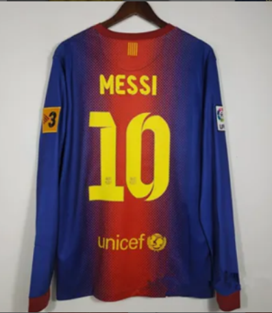 12 13 Barcelona Long XAVI FABREGAS MESSI Classic Jerseys