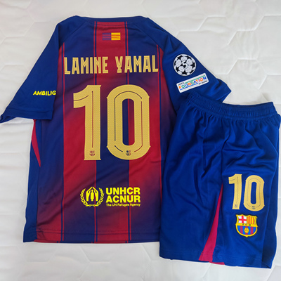 2025-26Barcelona Kids kits GAVI  LAMINE YAMAL Soccer Jersey
