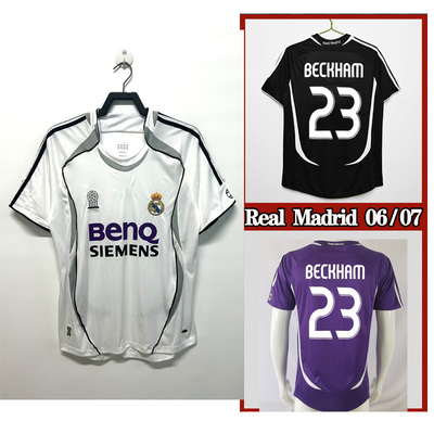 06 07 Real Madrid Retro Beckham football uniform jersey