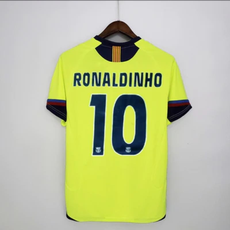 05 06 Away Barcelona MESSI Xavi Ronaldinho Classic Jersey