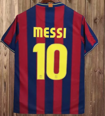 09 10 Barcelona  Sleeve A.INIESTA MESSI Vintage Jersey