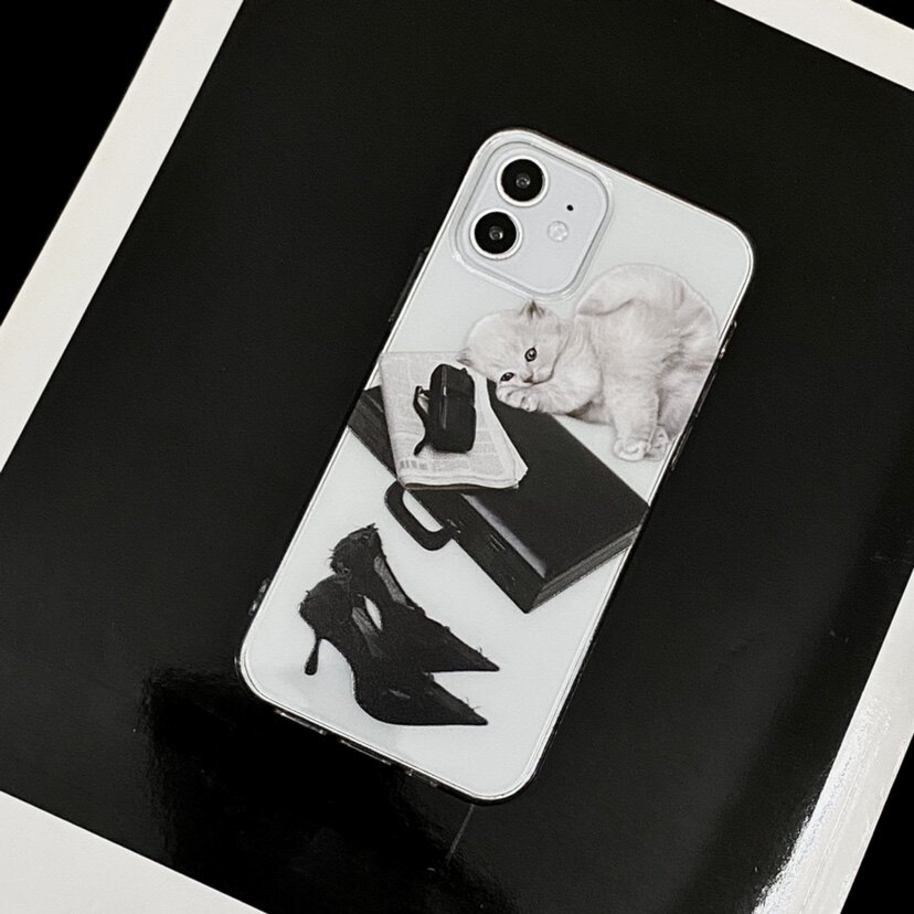 原创印花高跟鞋透明手机壳iPhone15plus/11适用于苹果Xr简约7/8Plus红米一加魅族小米三星xsmax/14pro/12mini