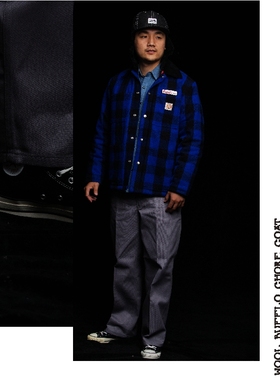 PACKRATS 18AW Wool Buffalo ChoreCoat美式复古格子毛呢工装棉衣