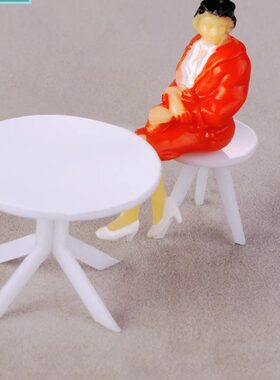 diy室内家具模型材料 配景材料沙盘 圆形餐桌椅套装1:20 25 30