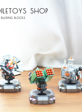 F5积木拼装太阳能电动炮塔防空塔导弹塔军事儿童玩具男孩生日礼物