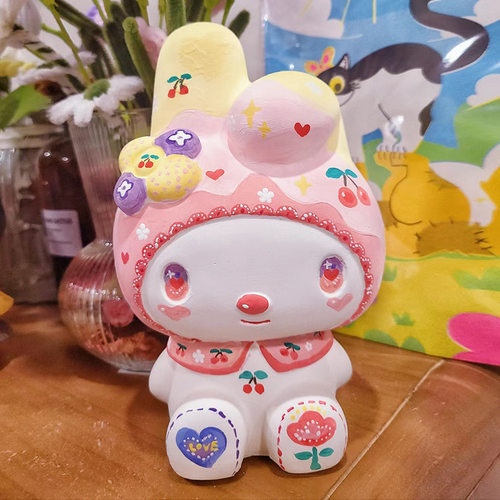 搪胶娃娃涂色公仔玩具儿童diy美乐蒂搪胶彩绘玩偶存钱罐白胚