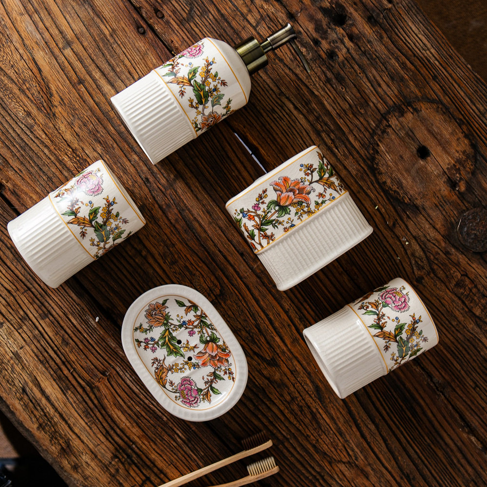 包邮卫浴洗漱五件套美式复古陶瓷洗漱浴室用品套装结婚洗漱套装,家庭/个人清洁工具,牙刷架/牙具座,淘宝优惠券,粉丝福利购,淘宝优惠卷