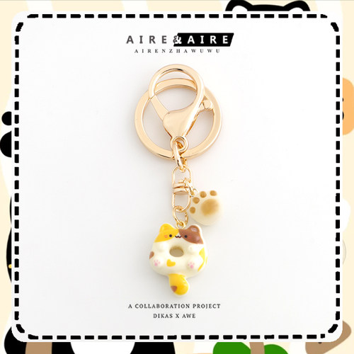 可爱甜甜圈猫咪钥匙扣挂件挂饰