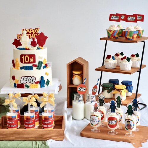 乐高甜品台主题蛋糕装饰摆