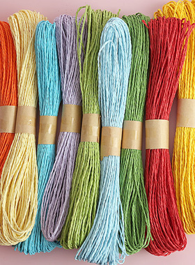 布丁杯绑带封口绳大红色麻绳蛋糕粉色绳子蓝色绑绳紫色纸绳布丁绳