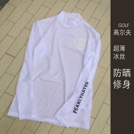 夏季韩国高尔夫防晒衣男打球衣长袖golf速干超薄防紫外线t恤冰丝