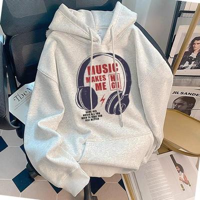 纯棉连帽卫衣男加绒宽松外套