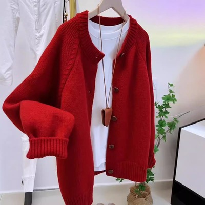 毛衣慵懒高级感冬季宽松复古套头