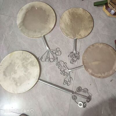 法扇羊皮扇鼓老式扇子鼓