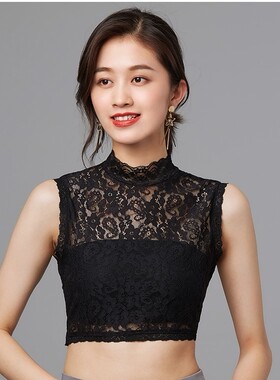 弹力百搭无袖显瘦假领子