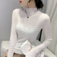 时尚 半高领蕾丝打底衫 2022春秋新款 洋气小衫 百搭上衣潮 女内搭修身