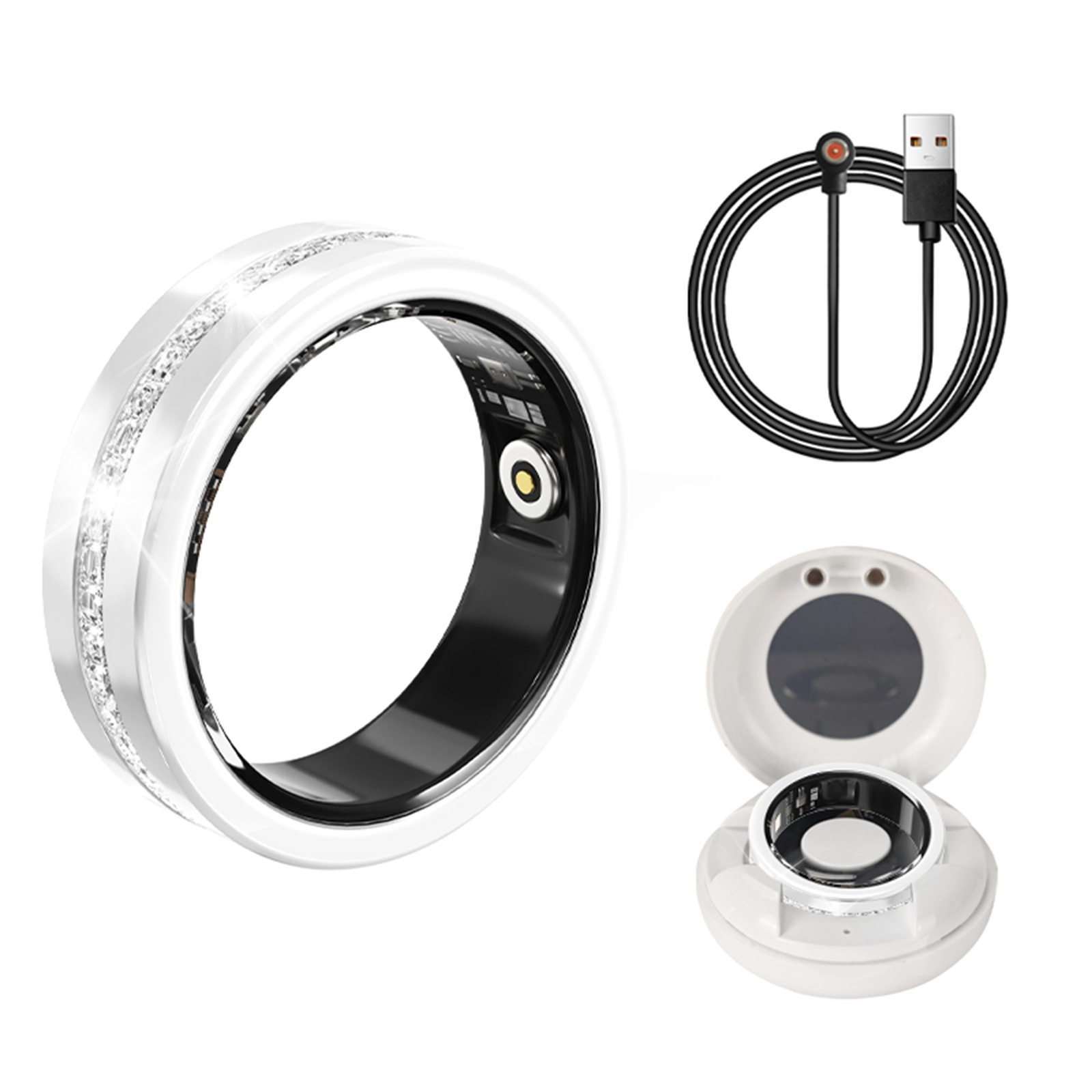 Smart Ring V6智能戒指多功能运动计步穿戴指环心率睡眠数据分析