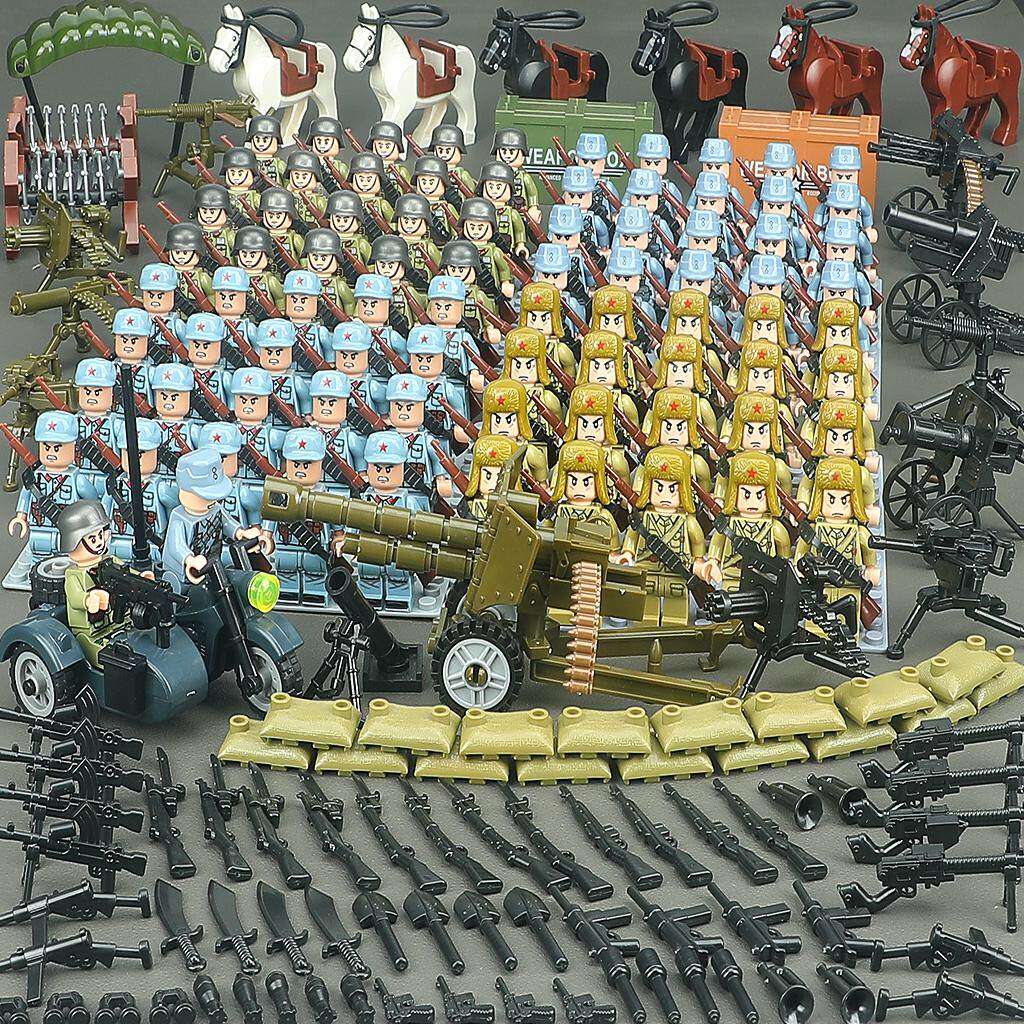 2026新款二战士兵战争打仗人仔红军拼装积木小人偶男孩玩具