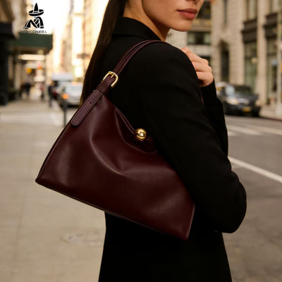 稻草人真皮女包2026春新款枕头包女高级感牛皮单肩斜挎腋下手提包