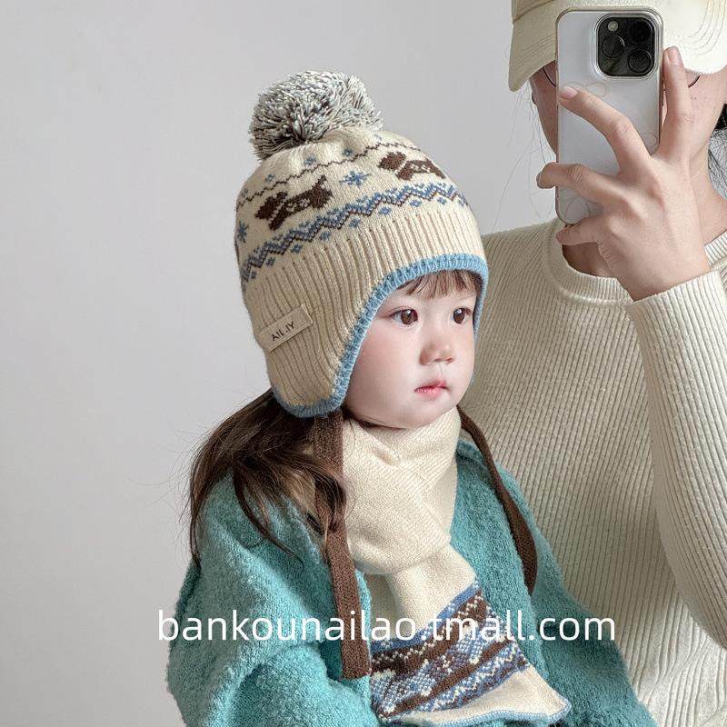儿童秋冬针织帽围巾套装宝宝保暖毛线帽韩版护耳帽子围巾两件套,童装/婴儿装/亲子装,帽子,淘宝优惠券,粉丝福利购,淘宝优惠卷