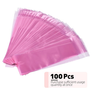 多色6.4cm加宽含封口22cm加长半透明勾线自粘纹身机器袋100pcs