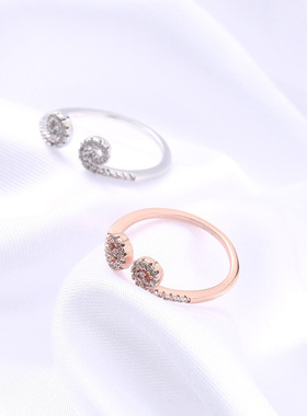 韩版潮流开口镶钻紧箍咒戒指 简约百搭齐天大圣指环指戒