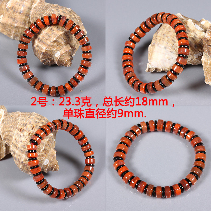 얼음 부동 불꽃 패턴 천연 LIANGSHAN 남부 붉은 마노 둥근 구슬 쌀 구슬 팔찌 팔찌 108 부처님 구슬 목걸이 DIY 액세서리