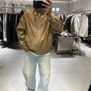 2026春季潮牌男士小立领外套简约高级感肌理时尚休闲夹克青年百搭