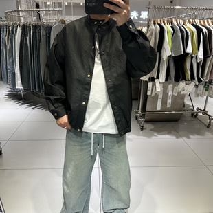 PU皮衣潮流帅气 立领夹克外套宽松简约休闲时尚 2026春季 潮牌男士