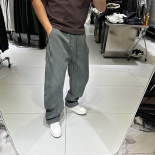宽松弹力莱赛尔垂感保暖直筒长裤 加绒休闲裤 水洗 潮牌男士 2025冬装