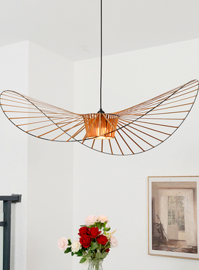 设计师vertigo法式草帽客厅主灯帽子灯北欧网红餐厅卧室草帽吊灯
