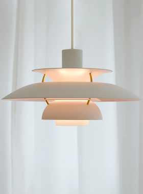 PH5吊灯北欧中古风餐厅灯丹麦飞碟极简现代简约单头吧台咖啡厅灯