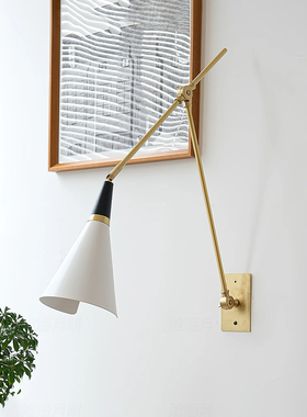 Athena Caldernne同款壁灯法式复古黄铜灯卧室客厅餐厅床头壁灯具