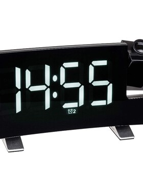 德国TFA Dostmann闹钟FM收音机白色LED字体多功能投影时钟充电器