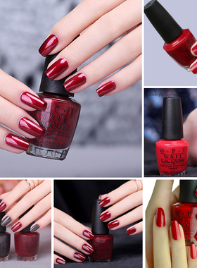 免烤不可剥美甲OPI指甲油 大正红暗红酒红N25 W52 L87丝绸红h08脚