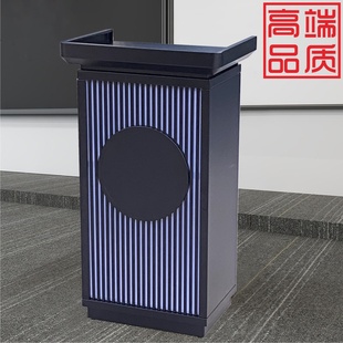 不锈钢迎宾台门岗登记台前台接待台主席台会议室演讲台移动讲桌