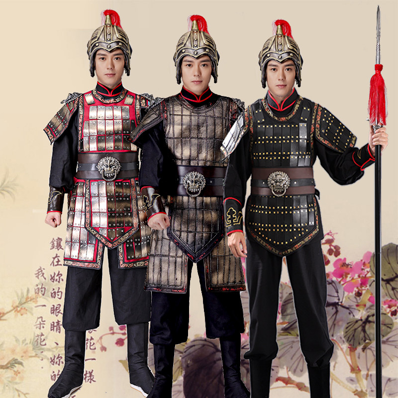 古装盔甲男铠甲古代小兵士兵全身可穿带演出服装将军小将戏服cos