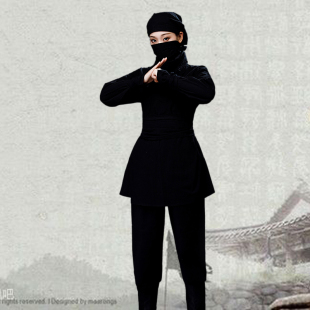 古装男女汉服棉麻古代黑衣人刺客小偷蒙面杀手夜行衣武侠演出服装