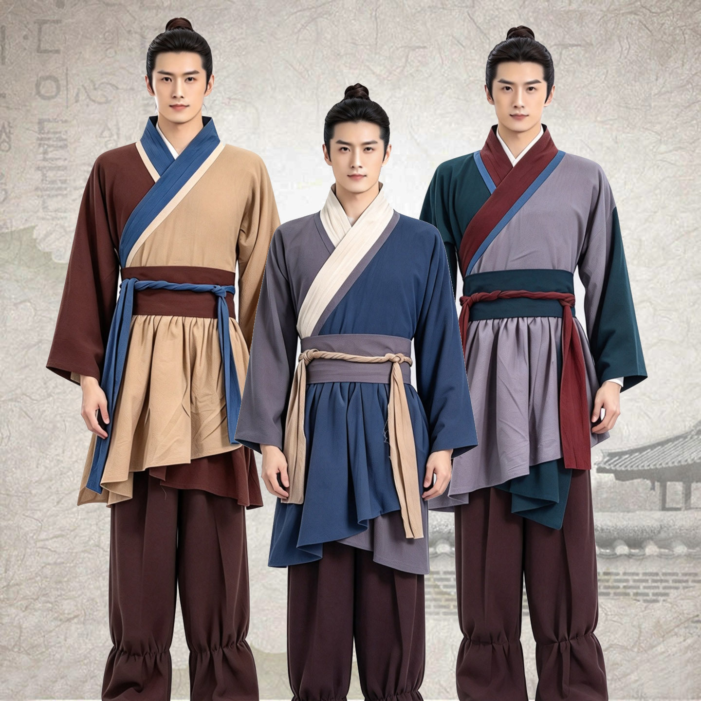 棉麻男款百姓平民服装