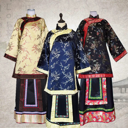 清朝民国夫人少奶奶姨太太古装女装秀禾服演出服装戏服伴娘媒婆服
