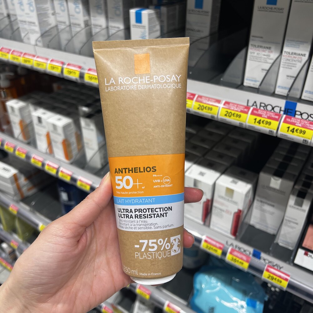 法国理肤泉蓝标特护保湿身体防晒乳250ml防水SPF50+经济纸管装