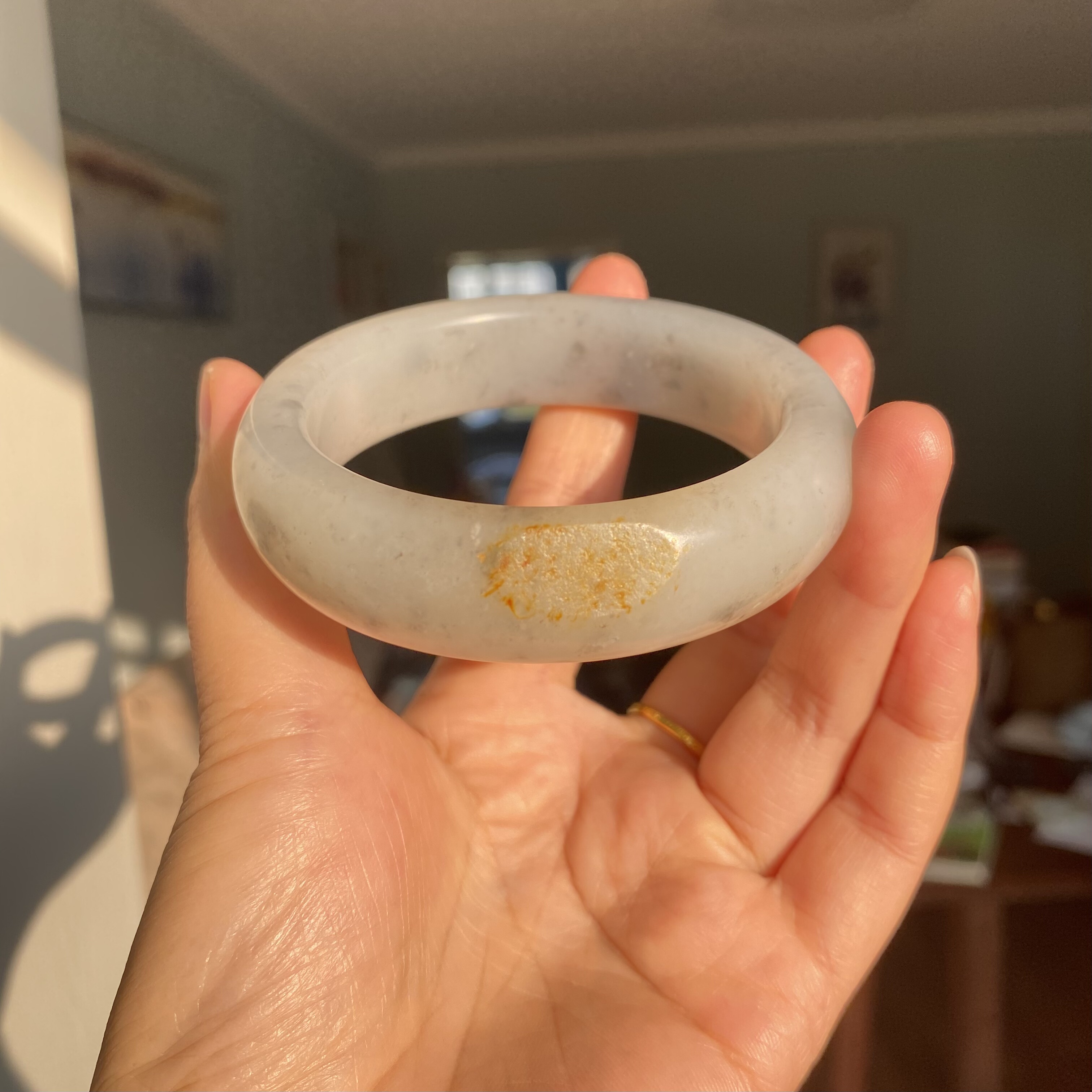 和田玉籽料手镯青花带皮