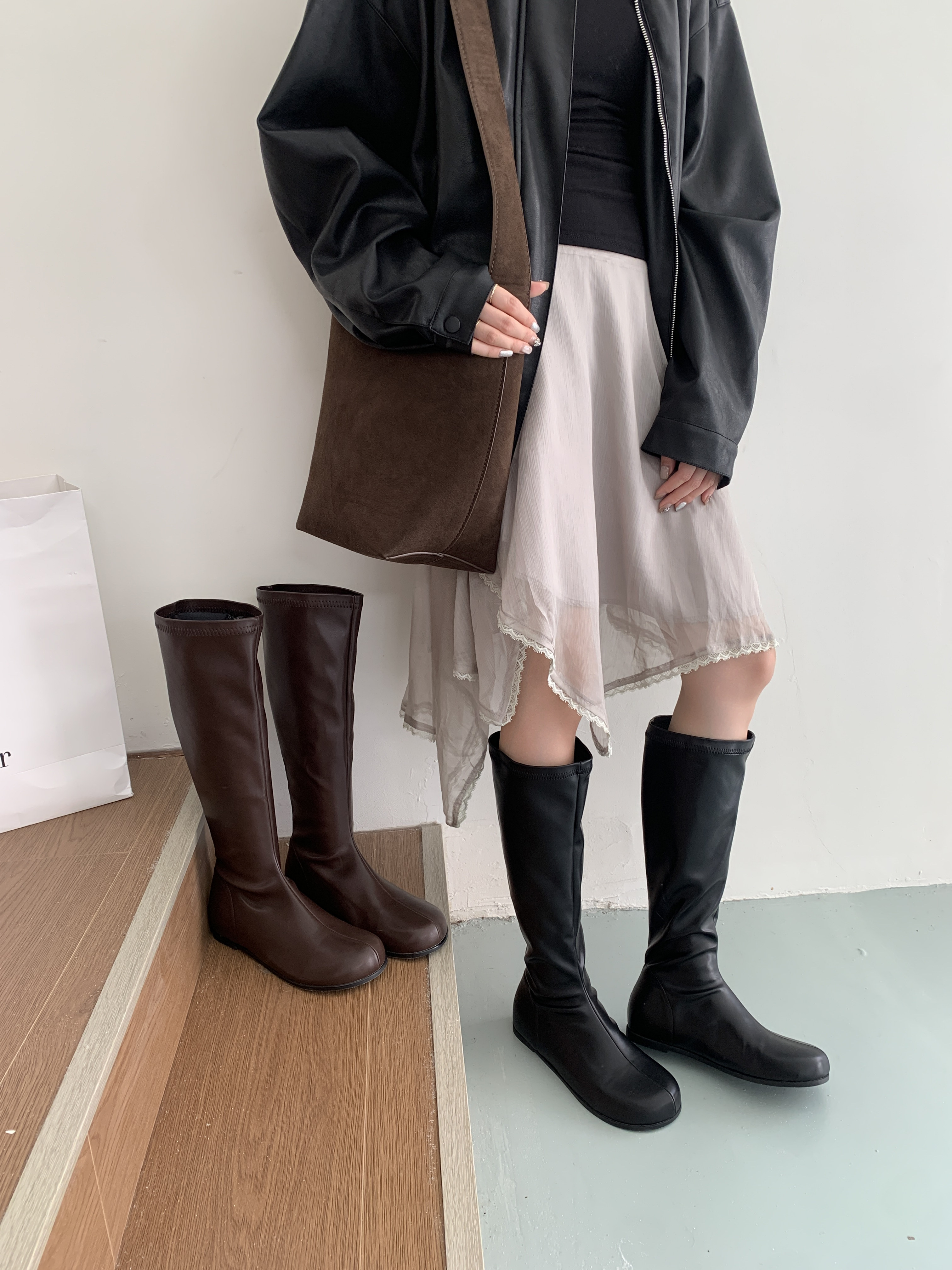 法式骑士靴女2025新款帅气机车靴显瘦软皮高筒靴内增高长靴不过膝