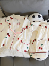 纯棉纱布睡衣女长袖长裤春秋款套装甜美樱桃可外穿开衫家居服夏季