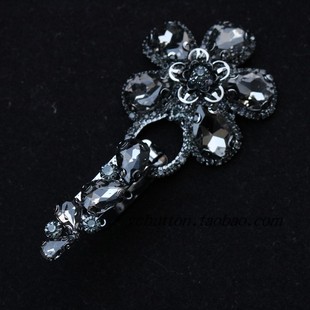 貂皮大衣扣子皮草大的钻扣貂扣鸭嘴扣装饰夹水钻卡扣搭扣领口奢华