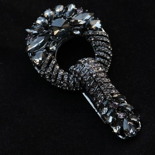 高档貂皮扣精致大衣裘皮带钻精品