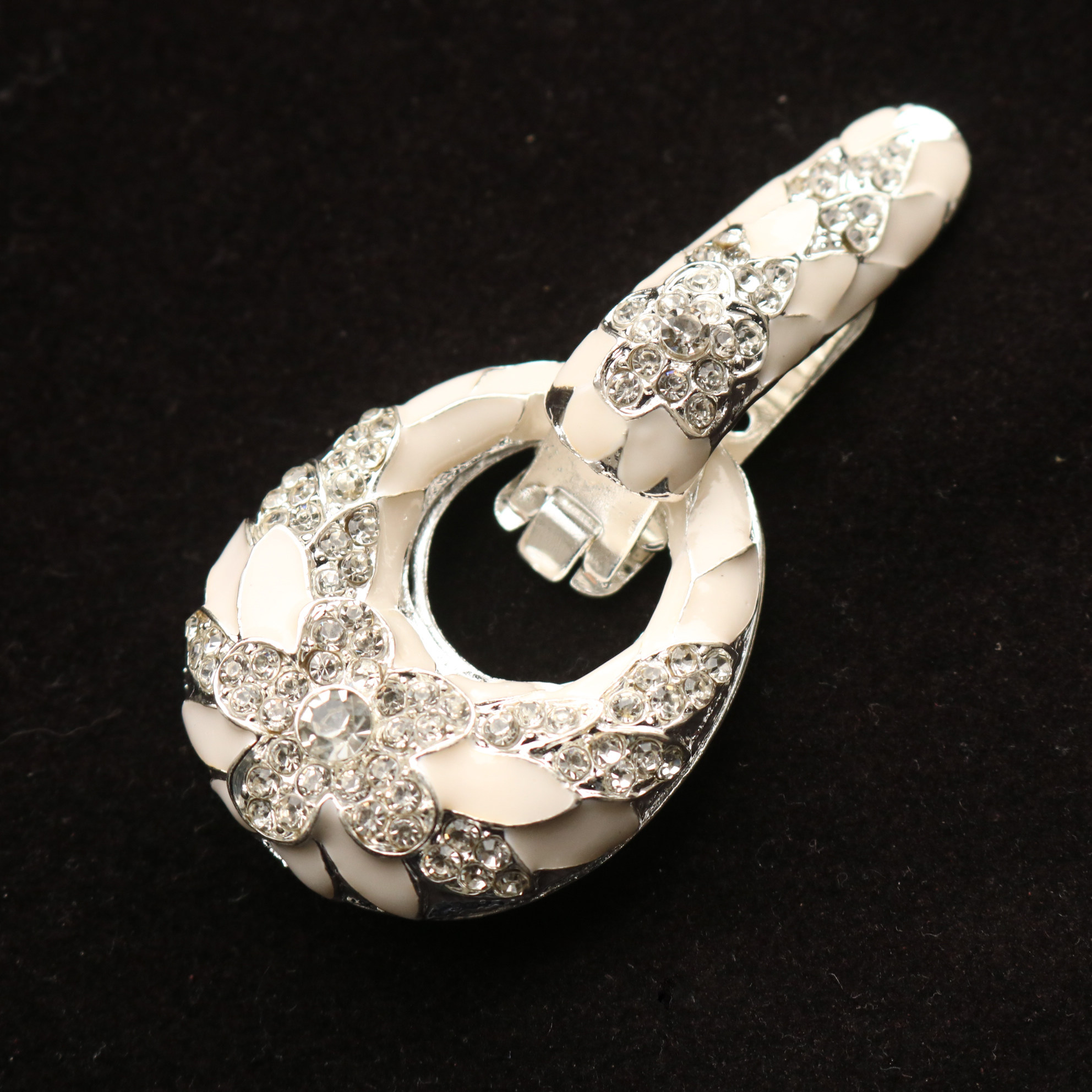 原版貂扣皮草貂皮领口夹女大衣扣子钻扣鸭嘴高档裘皮纽扣水钻搭扣